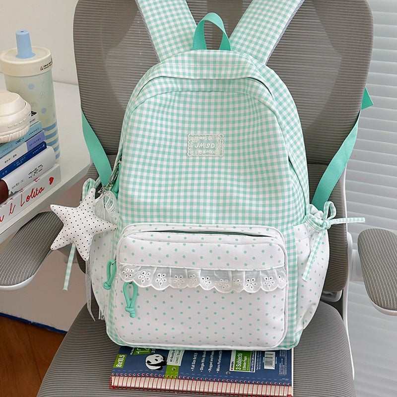 Stylish Gingham Pattern Backpack Stornfield