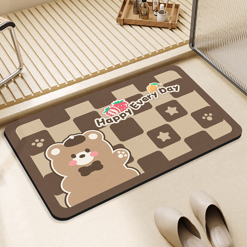 Cute Bear-Themed Decorative Mat