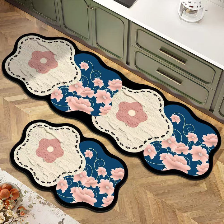 Decorative Floral Kitchen Mat