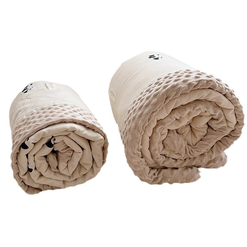 Quilted Reversible Panda-Print Minky-Trim Nap & Play Mat