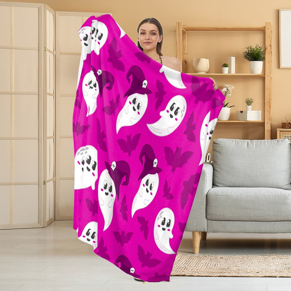 Cozy Halloween-Themed Fleece Blanket
