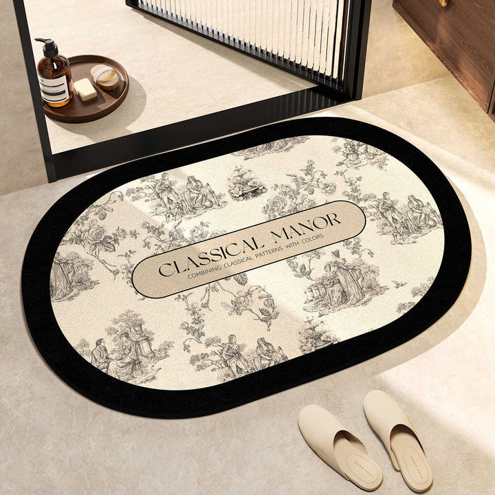 Elegant Oval Floor Mat Stornfield
