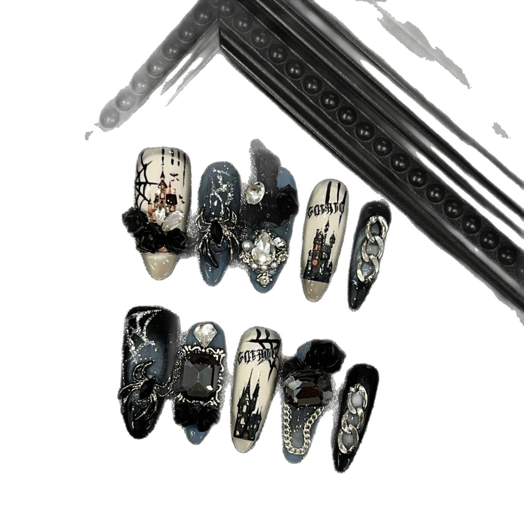 Gothic-Themed Press-On Nail Collection
