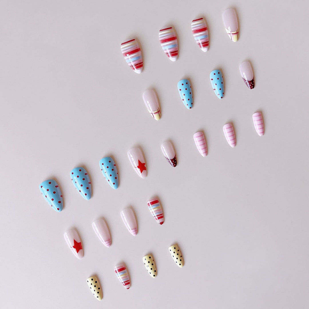 Acrylic nail set with creative and colorful designs Stornfield