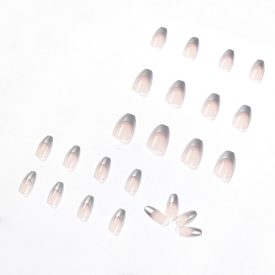 Artificial stiletto nails with glitter accents and elegant French tip Stornfield