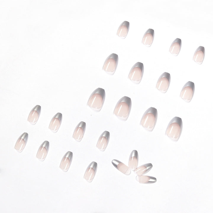 Artificial stiletto nails with glitter accents and elegant French tip Stornfield