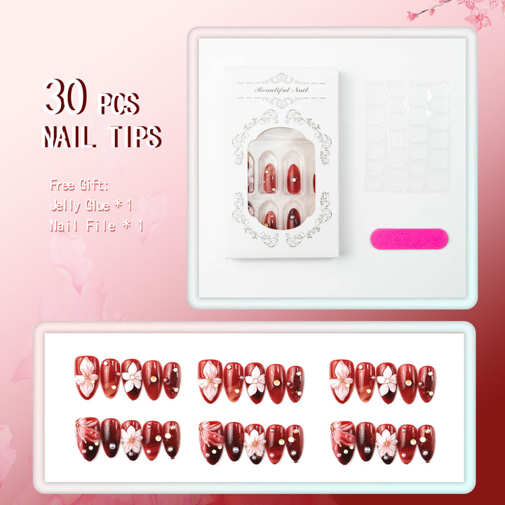 Elegant artificial nails with floral accents Stornfield