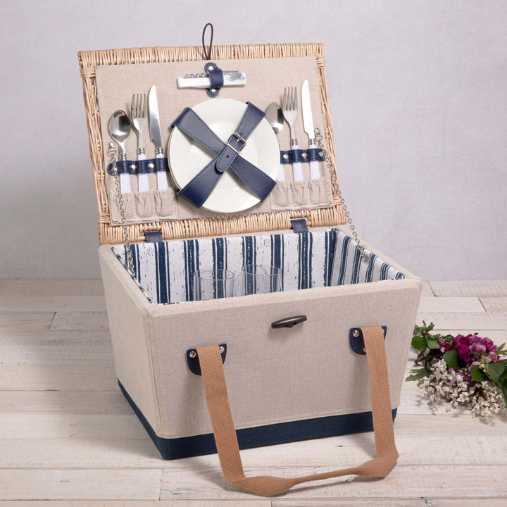 Ladies picnic basket with integrated crockery set and insulated inner pocket Stornfield