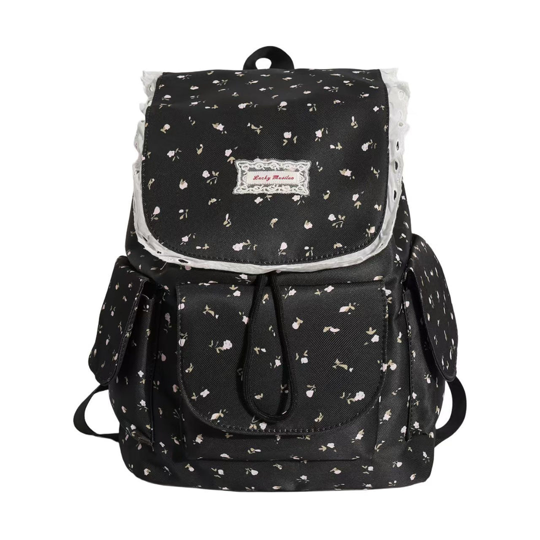 Floral Print Ruffled Backpack Stornfield