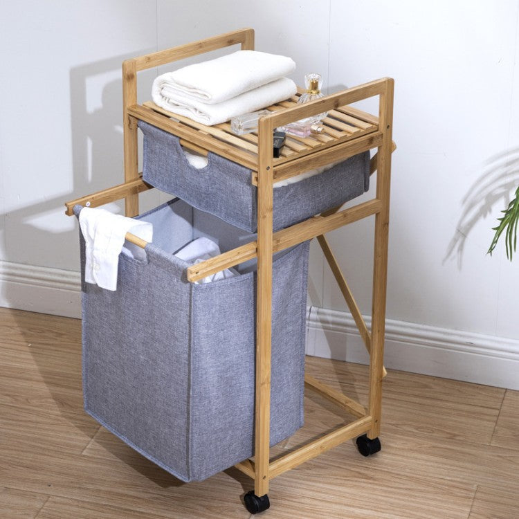 Stylish laundry storage tower with wheels Stornfield