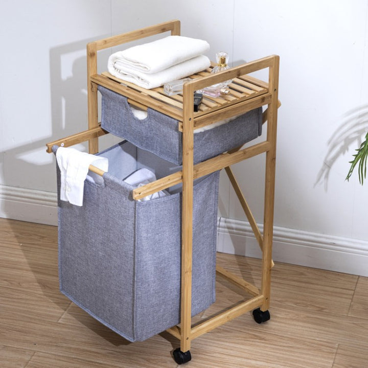 Stylish laundry storage tower with wheels Stornfield