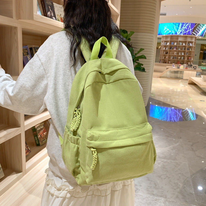 Cord Backpack with Versatile Compartments and Ergonomic Design Stornfield