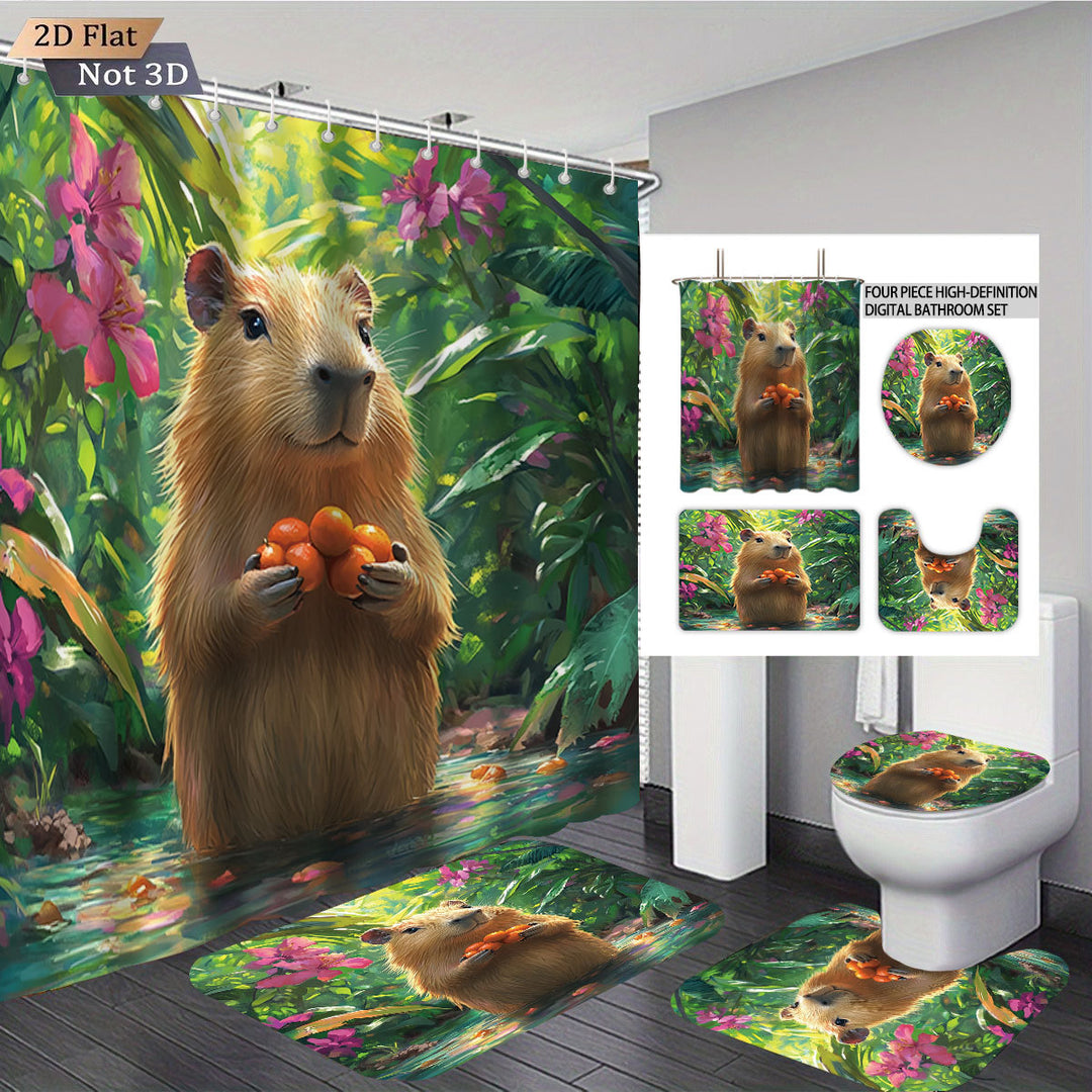 Cute Bear-Themed Four-Piece Bathroom Set Stornfield