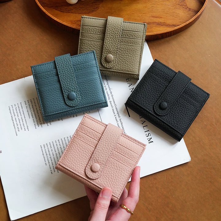 Textured Leather Bi-Fold Wallet