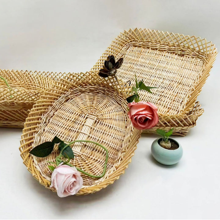 Women's rectangular basket made of woven natural material Stornfield