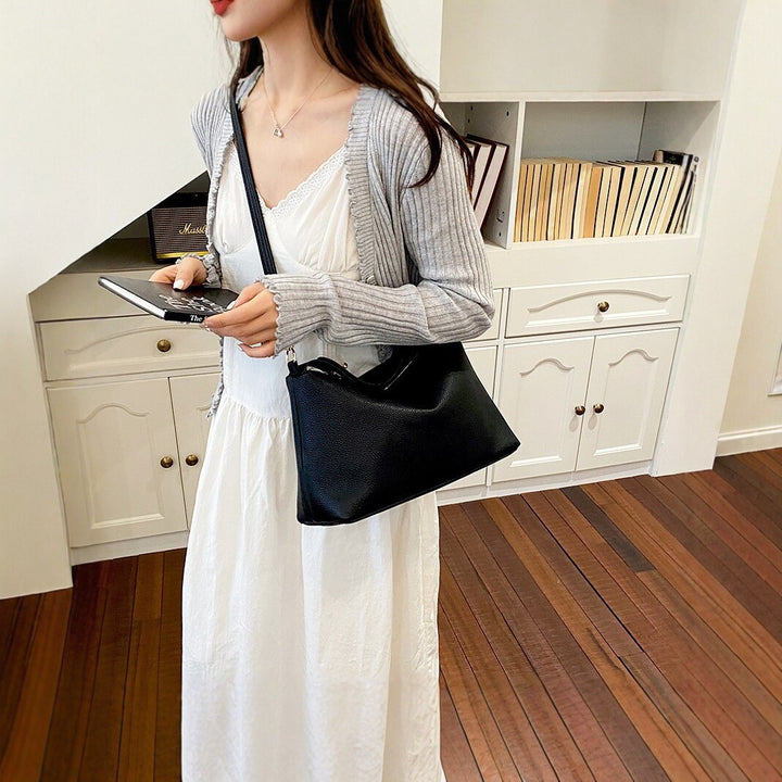 Faux Leather Handheld Hobo Bag