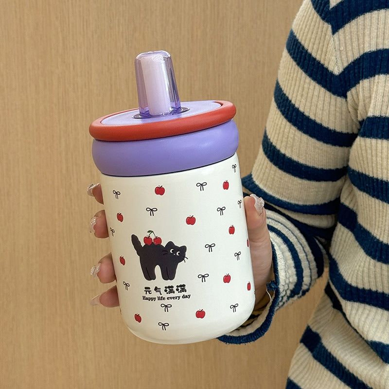 Women's water bottle with innovative silicone cap and playful design Stornfield
