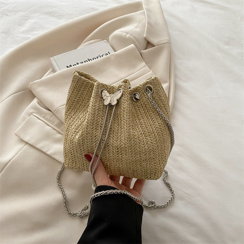 Elegant Woven Drawstring Mini Handbag Stornfield