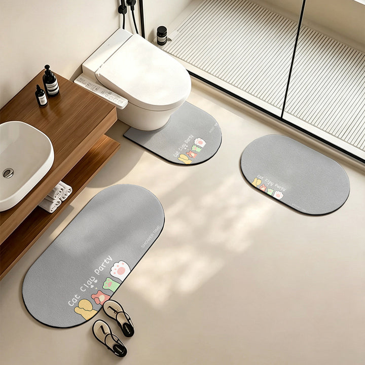 Cute Cartoon-Themed Bathroom Mat Set