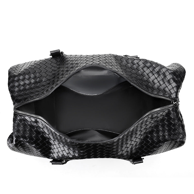 Elegant Braided Leather Duffel Bag Stornfield