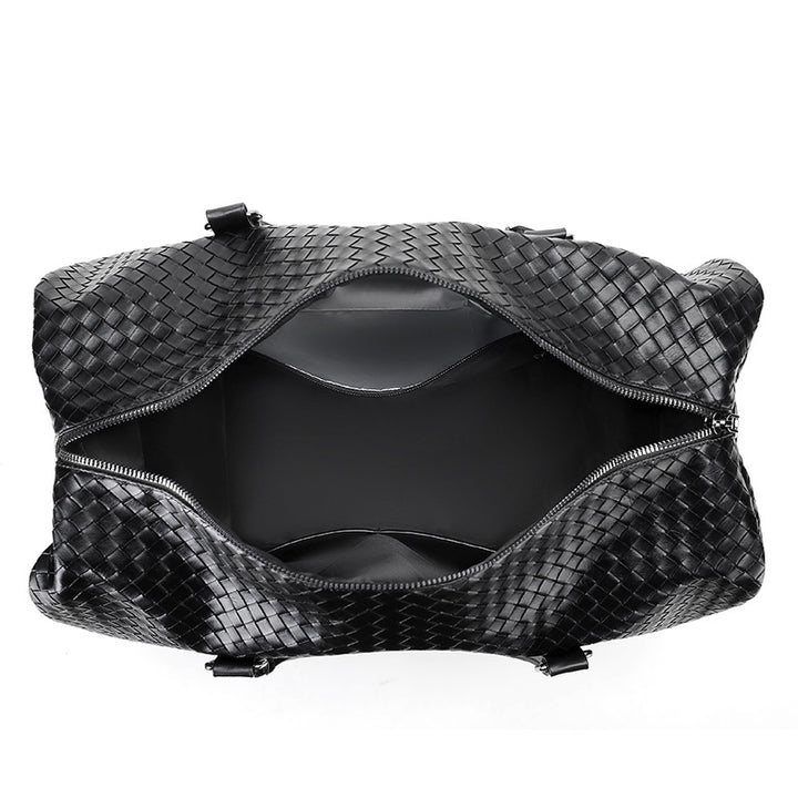 Elegant Braided Leather Duffel Bag Stornfield
