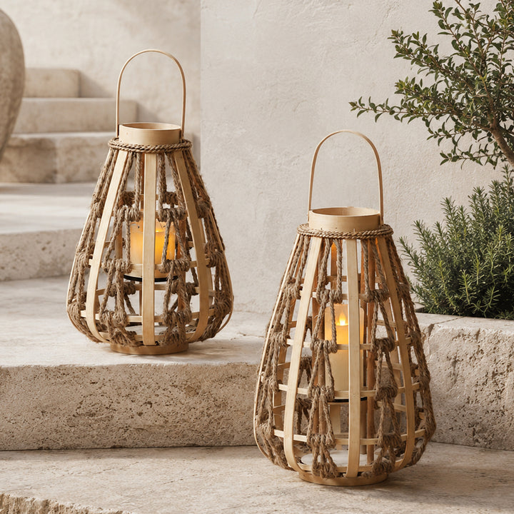 Decorative lantern made of rattan Stornfield