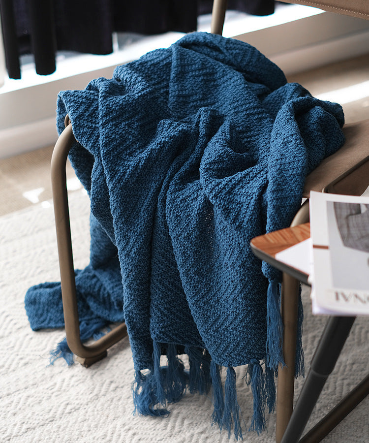 Cozy Knitted Throw Blanket