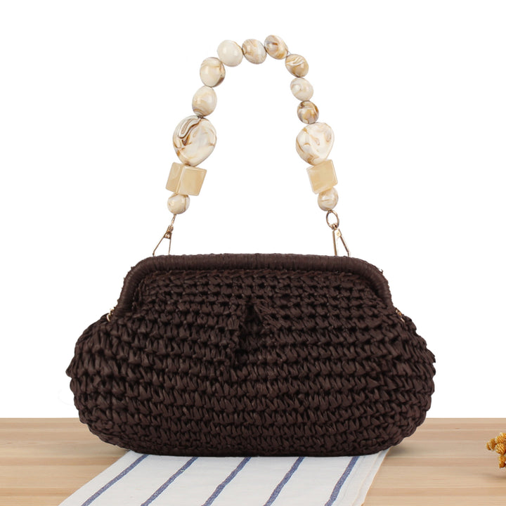 Handbag with Decorative Wooden Handles Stornfield