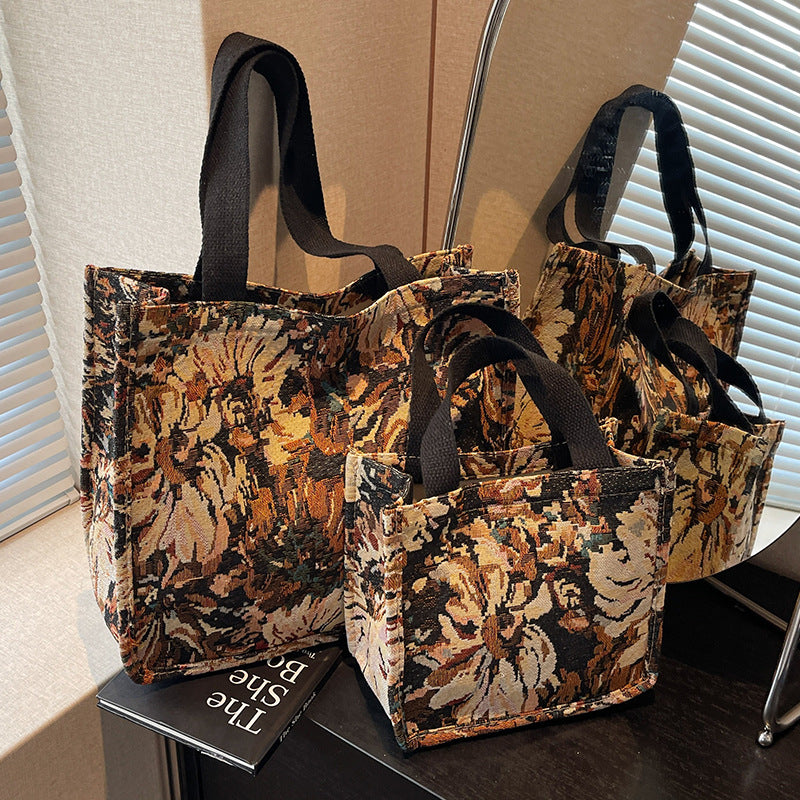 Floral Patterned Artisan Tote Bag