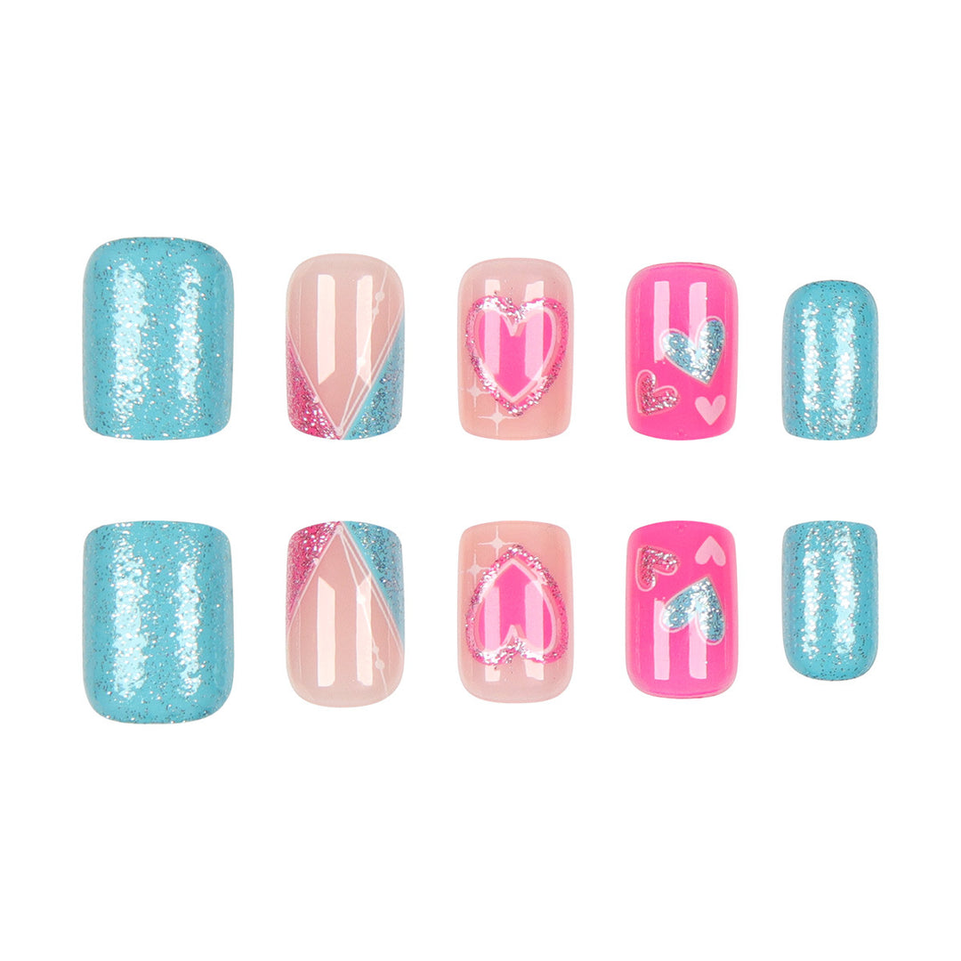 Heart-Decorated Press-On Nail Art Stornfield