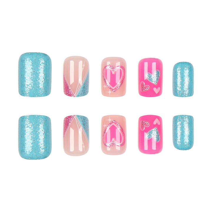 Heart-Decorated Press-On Nail Art Stornfield