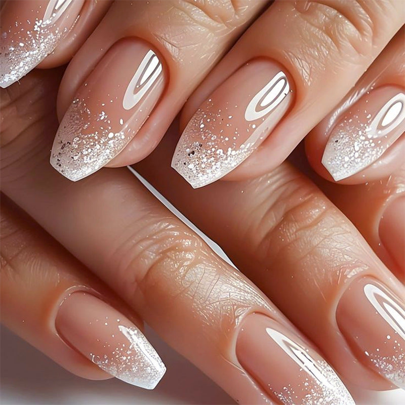 Artistic Nail Extensions with Glitter and Ombre Effect Stornfield