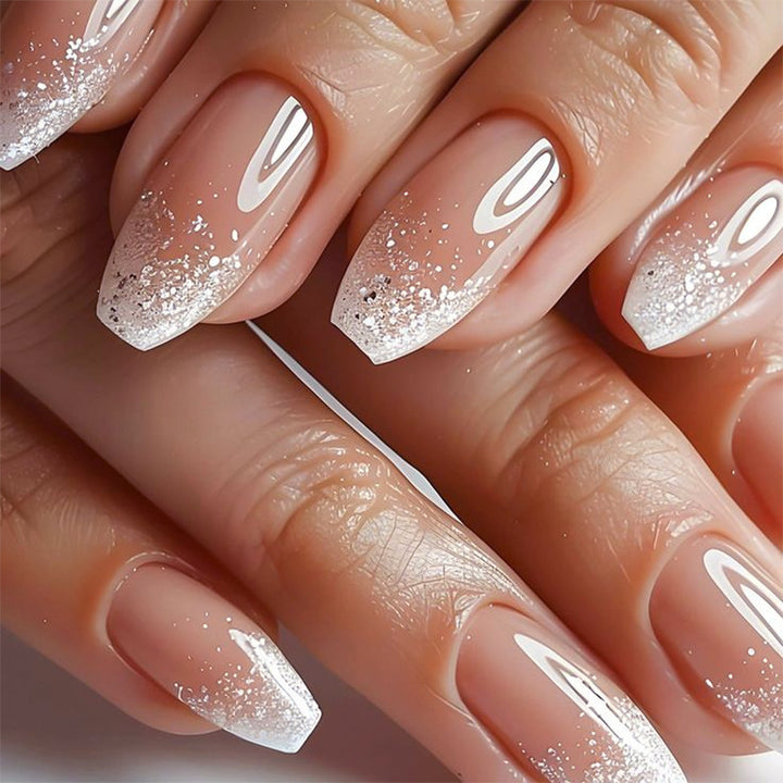 Artistic Nail Extensions with Glitter and Ombre Effect Stornfield