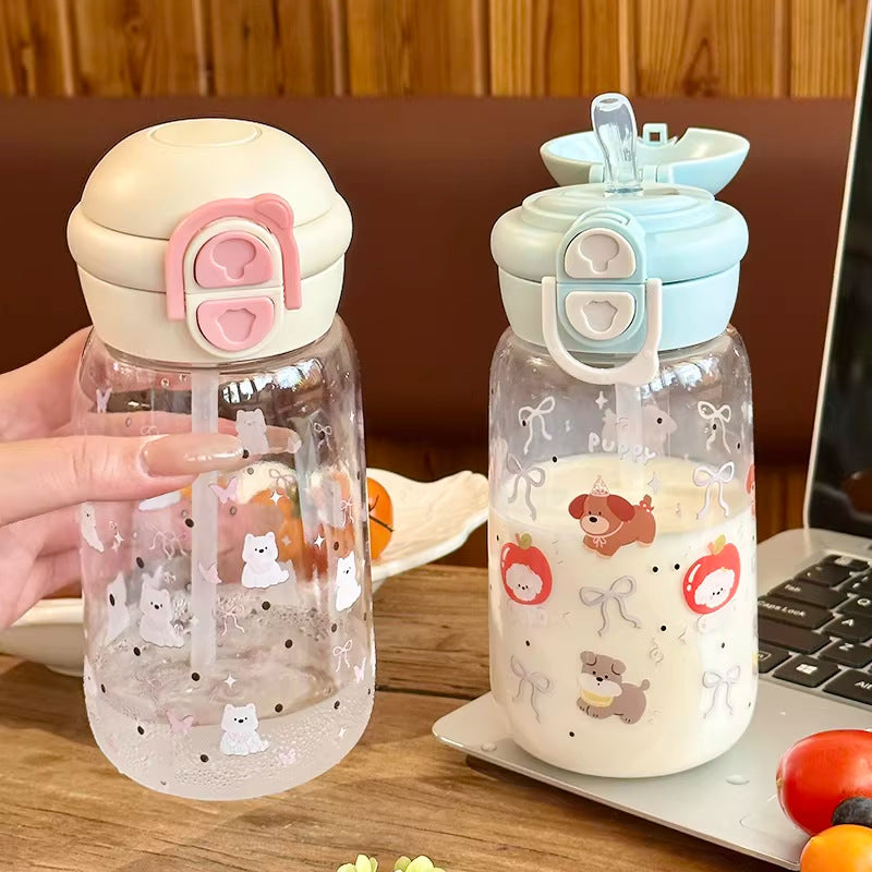 Women's drinking bottle with animal motifs and healthy fruit insert system Stornfield