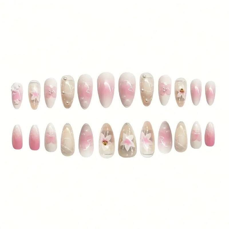 Decorative Floral Acrylic Nail Art Enhancements Stornfield