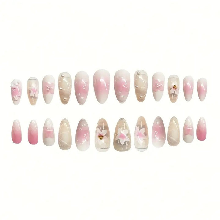 Decorative Floral Acrylic Nail Art Enhancements Stornfield