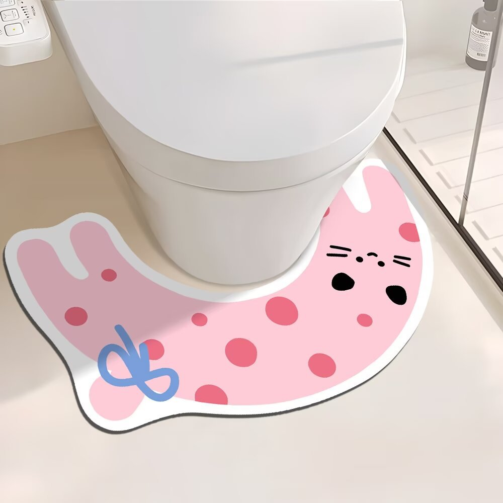 Cartoon Dog-Themed Bathroom Mat