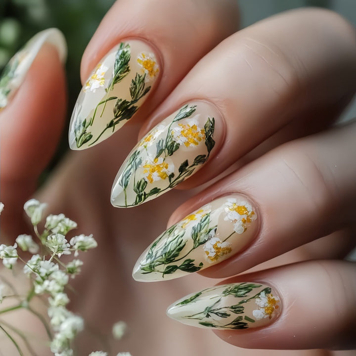 Handmade art nails with floral accents Stornfield