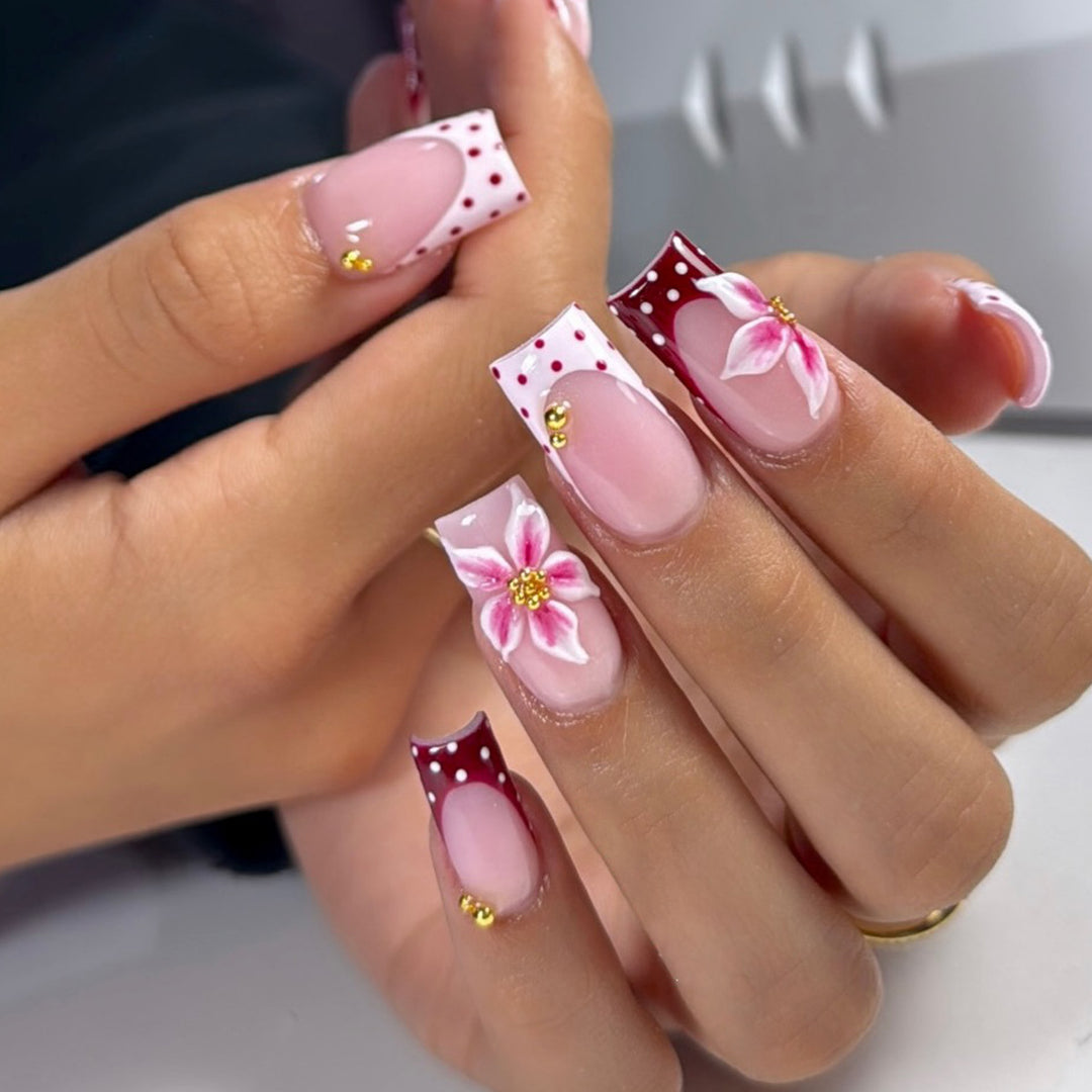 Floral Accent Acrylic Nail Art Extensions Stornfield 1789713153