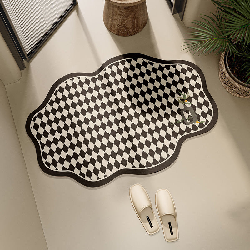 Stylish Checkerboard Bath Mat