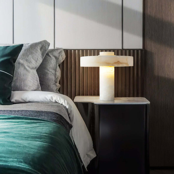 Modern Alabaster Nightstand Lamp