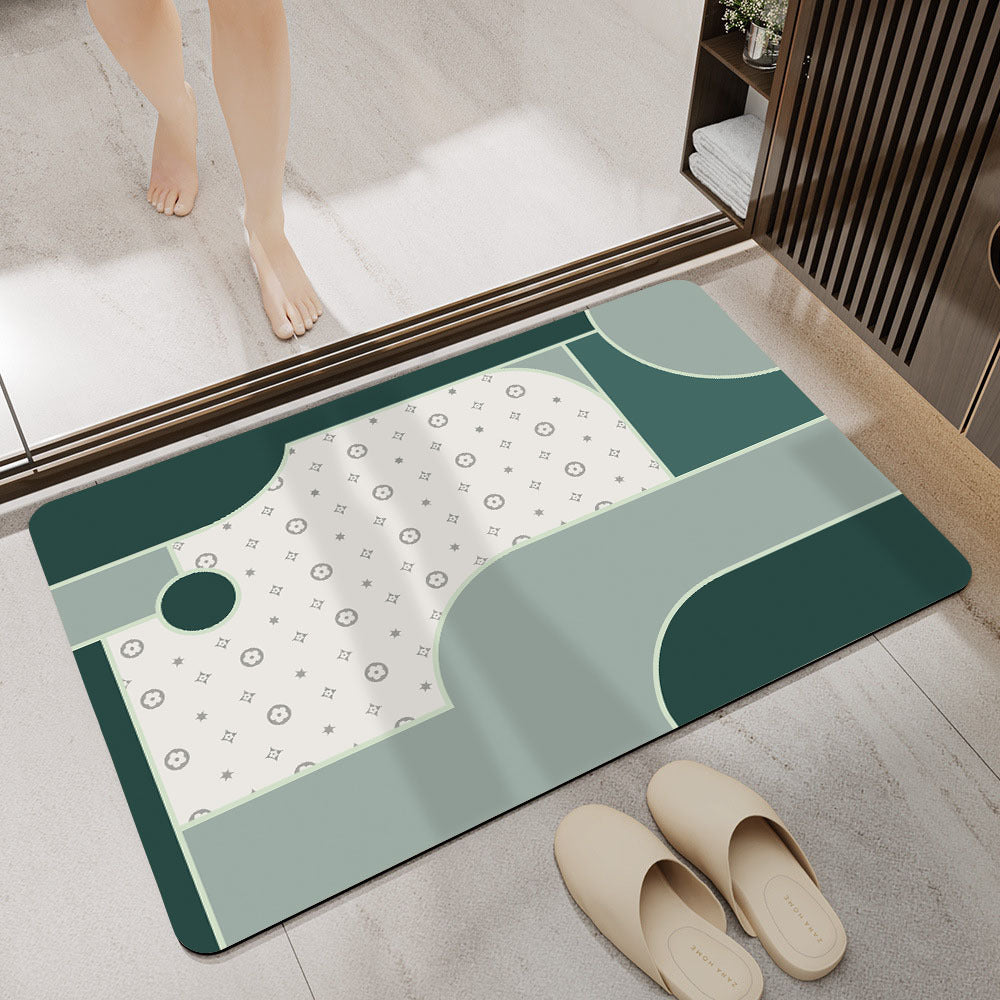 Abstract Geometric Design Bath Mat Stornfield