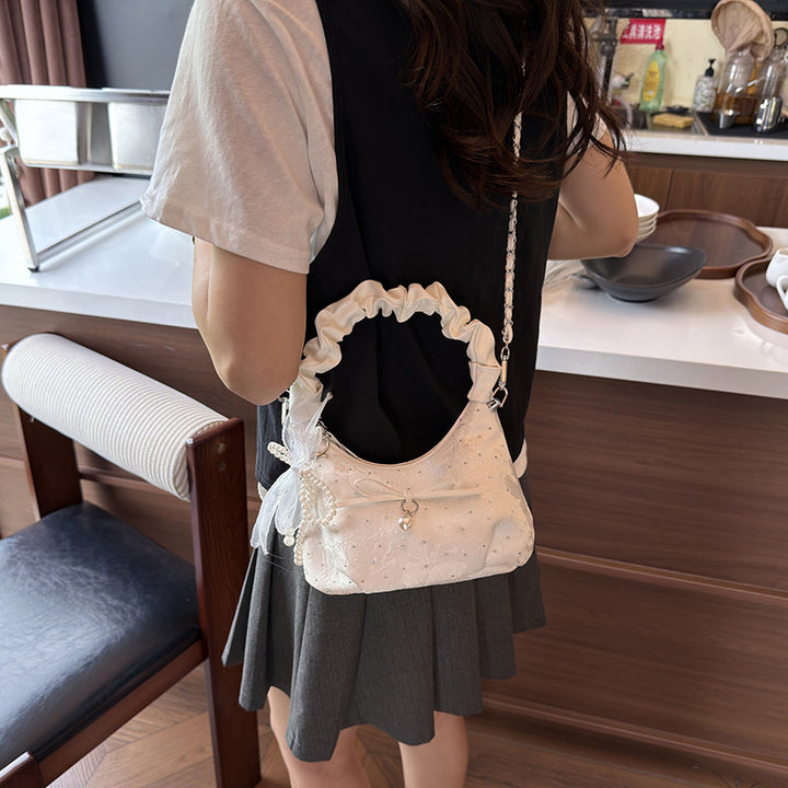 Decorative Chain-Accent Mini Handheld Purse