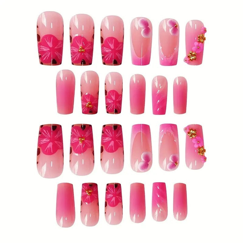 Floral Acrylic Nail Art Enhancements Stornfield
