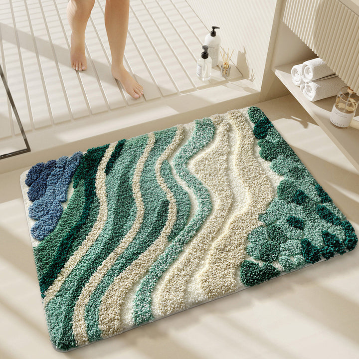 Soft Textured Abstract Pattern Bath Mat