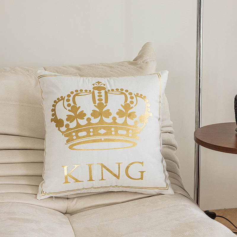 Luxury Metallic Foil Queen Cushion Cover with Hidden Zipper