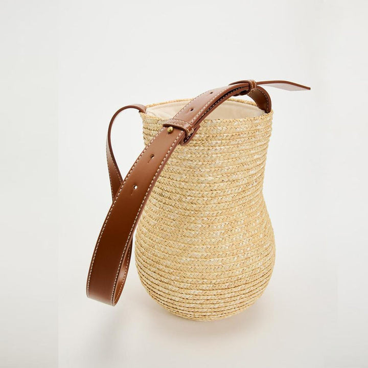 Handmade basket bag with elegant leather strap Stornfield