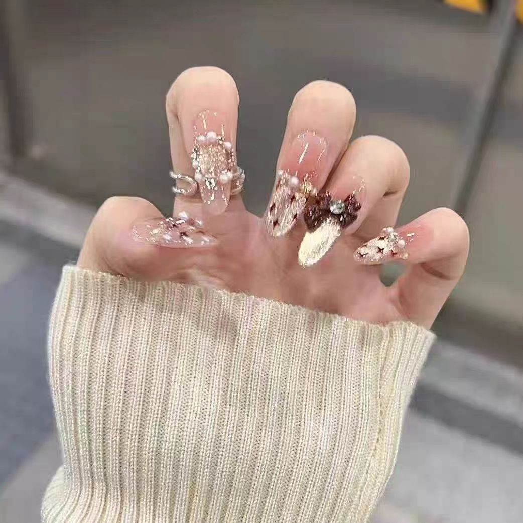 Artistic Character-Inspired Press-On Nails with 3D Embellishments Stornfield