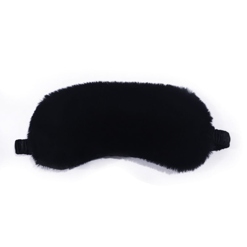 Women's fluffy ergonomic eye mask with adjustable satin band and soft faux fur cover Stornfield