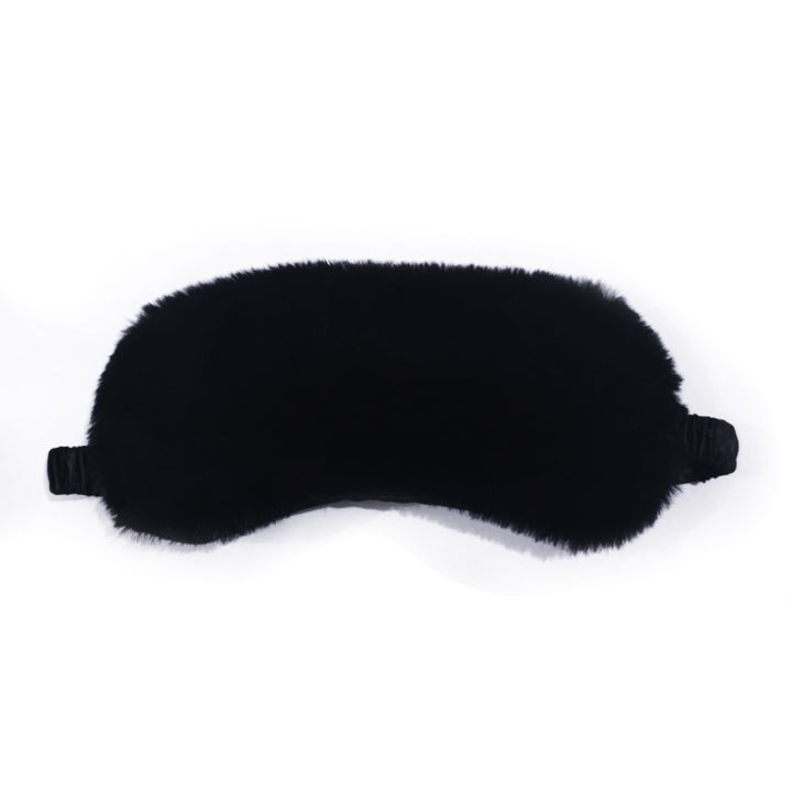 Women's fluffy ergonomic eye mask with adjustable satin band and soft faux fur cover Stornfield
